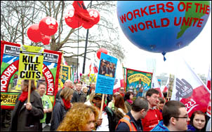 Workers demonstrate
