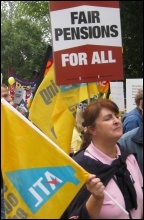 Pensions strike. Pic Hugh Caffrey
