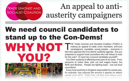 TUSC candidate Steve Hedley. Pic Paul Mattsson