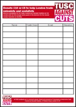 Donate �10 or �5 to help London trade
unionists and socialists