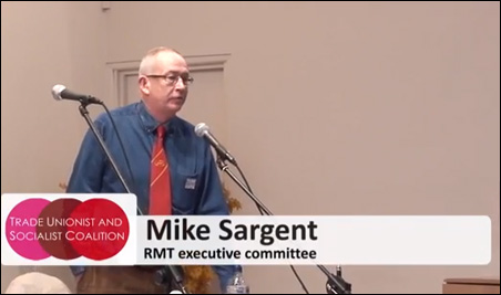 Mike Sargent, RMT executive committee , photo by TUSC