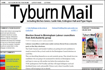 TUSC coverage in Birmingham's Tyburn Mail, 28.02.14