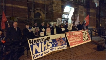 TUSC supporters lobby Newham council, January 2017 TUSC supporters lobby Newham council, January 2017